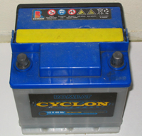 A lead-acid car battery