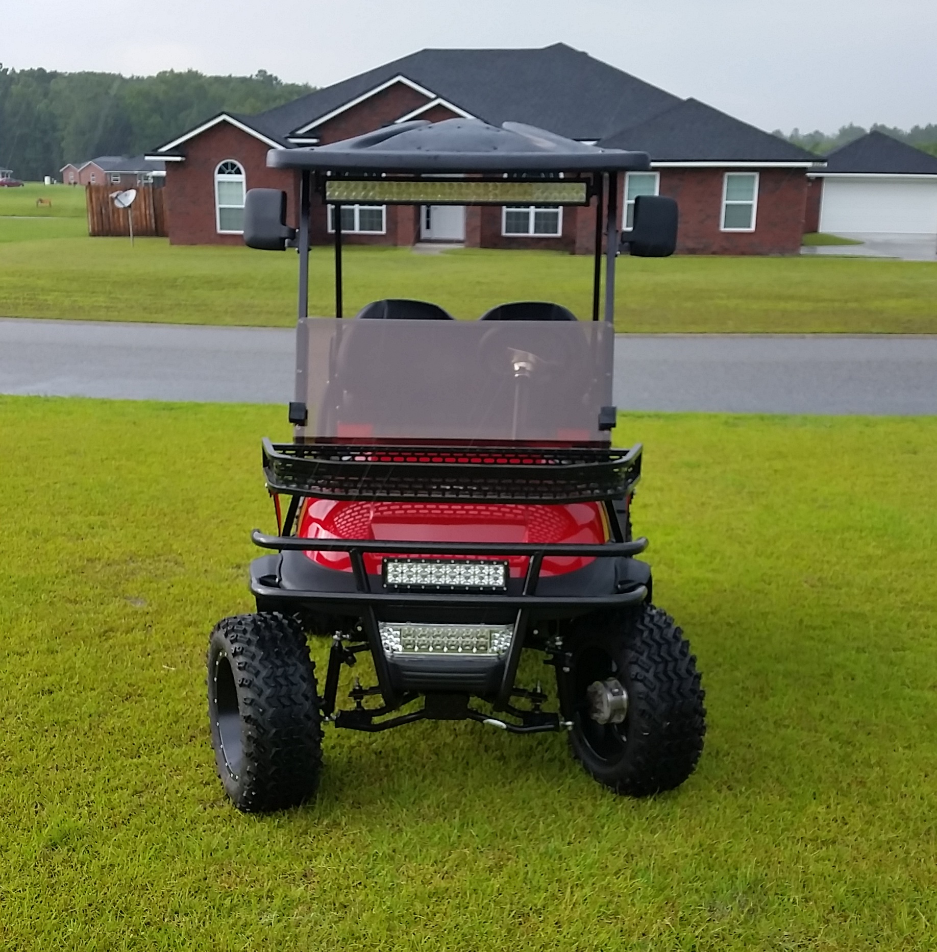 pink mercedes golf cart